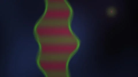 DNA double helix structure with green outline on dark background. Stock Footage 337504949