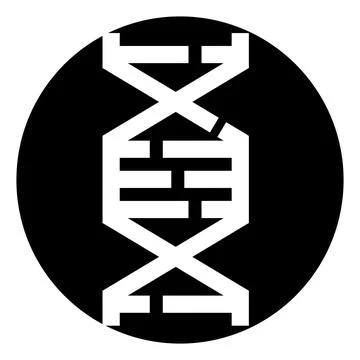 Dna double helix structure icon in black circle Illustrazione stock