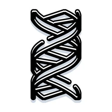 Dna double helix structure illustrating genetics and science Illustration