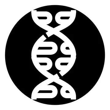 Dna double helix structure inside black circle 스톡 일러스트