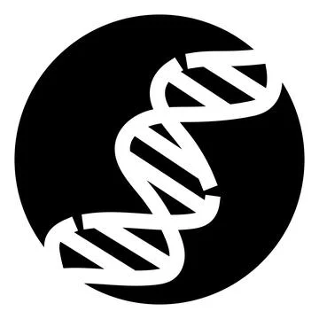 Dna double helix structure inside black circle Illustration