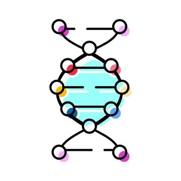 Dna double helix structure model genomics research Stockillustratie