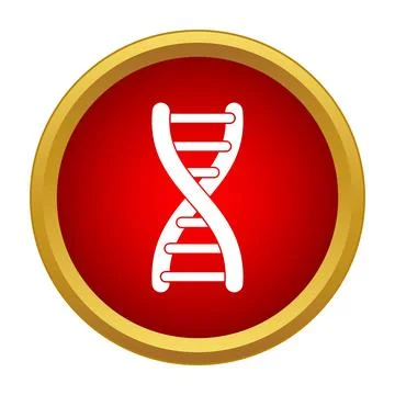 Dna double helix structure on red circle icon Stockillustratie