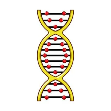 Dna double helix structure representing genetics and science Illustrazione stock