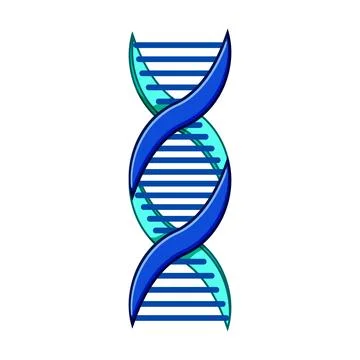 Dna double helix structure representing genetics and biology Illustrazione stock