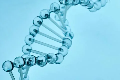 Dna double helix structure representing genetic science research Stock Photos