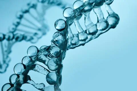 Dna double helix structure representing genetics and science Фото