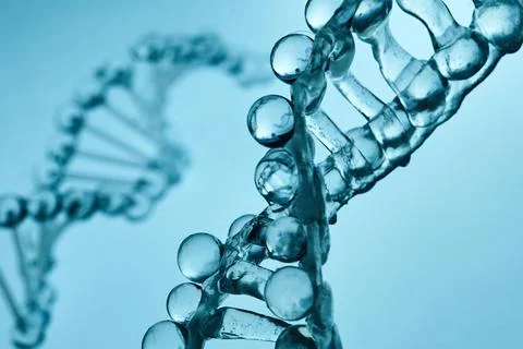 Dna double helix structure representing genetic research Stock Photos