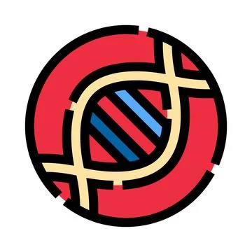 Dna double helix structure in a round icon Stock Illustration