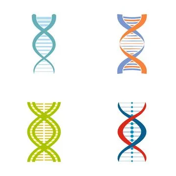 Dna double helix structures representing genetics and science Illustrazione stock