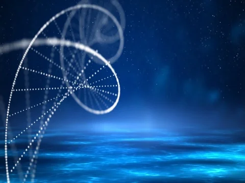 DNA double helix,abstract blue background Stock Footage 75864491