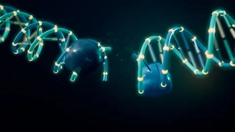 Dna double strand break and repair complex glowing loop 스톡 동영상 343194589