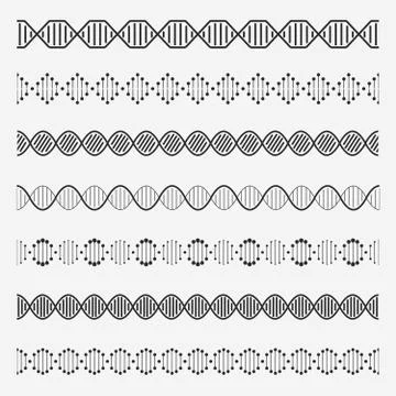 Dna elements. Helix double chromosomes model molecule genome code modification Stock Illustration