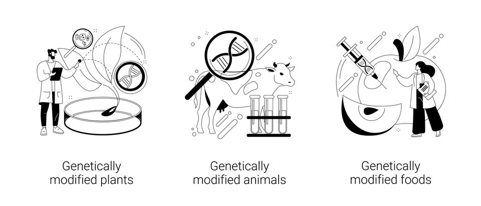 DNA engineering industry abstract concept vector illustrations. Illustrazione stock