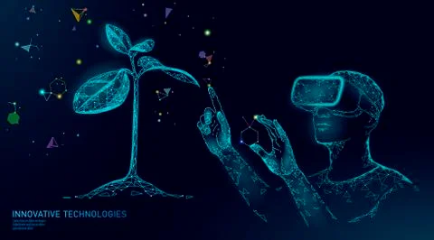 DNA evolution modern engineering technology. Augmented reality helmet vr glas Stock Illustration