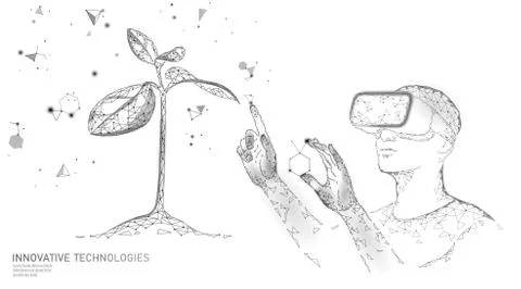 DNA evolution modern engineering technology. Augmented reality helmet vr glas Stock Illustration