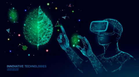 DNA evolution modern engineering technology. Augmented reality helmet vr glasses Illustrazione stock