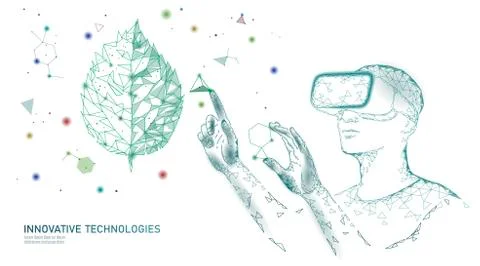 DNA evolution modern engineering technology. Augmented reality helmet vr glasses 스톡 일러스트