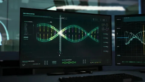 DNA experimental lab performs multiple tests on the DNA Structure for research 스톡 동영상 160891944