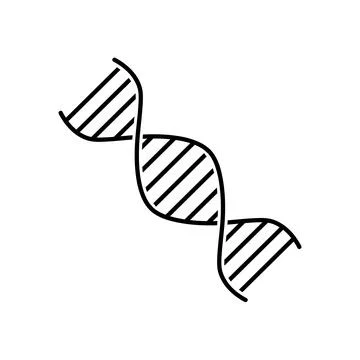 DNA flat icon. Pictogram for web. Line stroke. Isolated on white background.  Stock Illustration