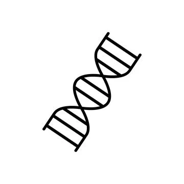 DNA flat icon. Pictogram for web. Line stroke. Isolated on white background.  Stock Illustration