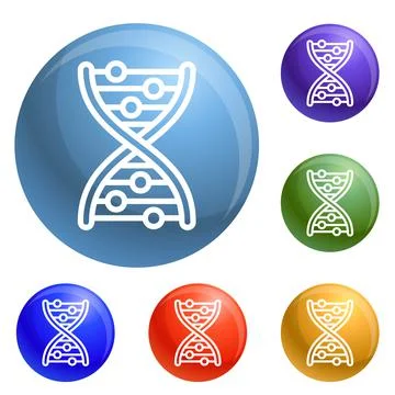 Dna formula icons set vector Stockillustratie