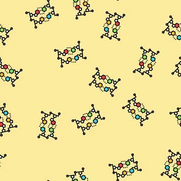 Dna fragment genetic engineering vector seamless pattern Stockillustratie
