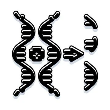 Dna gene editing process with crispr technology icon Stock Illustration