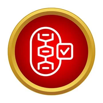 Dna genetic analysis checkmark icon Stock Illustration