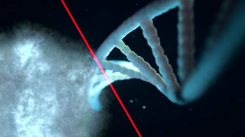 DNA. Genetic code. Barrier, block to spreading the influence. Illustration Stock Footage 156730718