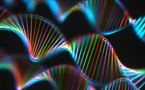 DNA Genetic Code Colorful Genome Stock Illustration