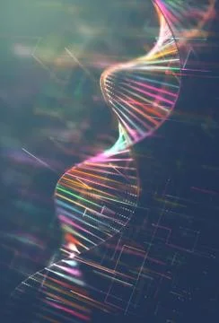 DNA Genetic Code Colorful Stock Illustration