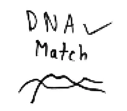 Dna genetic matching concept with checkmark genetics matching verification Stock Illustration