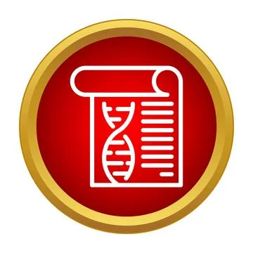 Dna genetic report document on a red icon Illustrazione stock