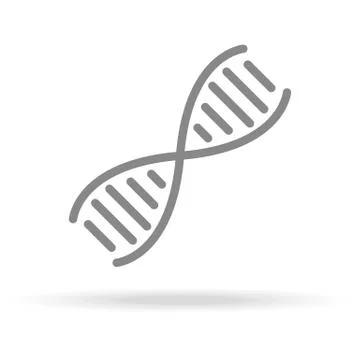 DNA, Genetics Icon In Trendy Thin Line Style Isolated On White Background Stock Illustration