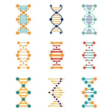 DNA, genetics vector icons Stock Illustration
