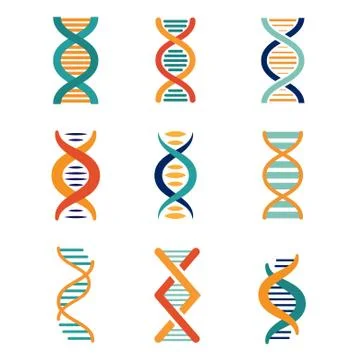 DNA, genetics vector icons イラスト素材