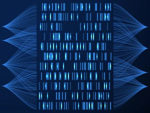 Dna genome concept. Genome testing medical map, gene sequencing. Science イラスト素材