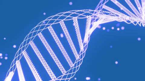 DNA genome double helix. Design. Science and medicine concepts. Medical research Stock Footage 257642800