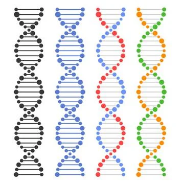 DNA Genome Molecules Set. Vector 库存插图