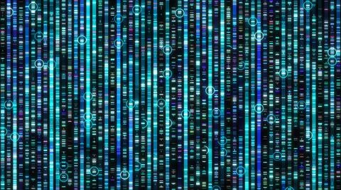 DNA genome sequencing mapping working out the order of the bases  Stock Illustration