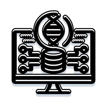 Dna genomics and bioinformatics data science icon Stock Illustration
