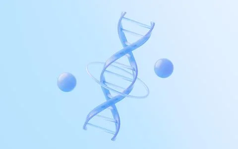 DNA with glass material, 3d rendering. Stock Illustration