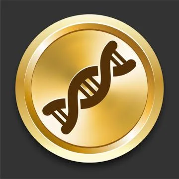 DNA on Golden Internet Button Illustrazione stock