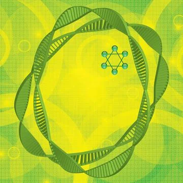 DNA green background Stock Illustration