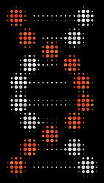 DNA Halftone Icon 스톡 일러스트