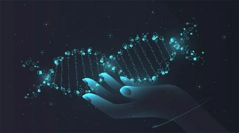 DNA on hand concept 库存插图