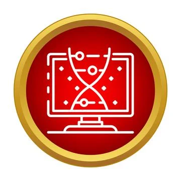 Dna helix analysis on computer screen icon Illustrazione stock