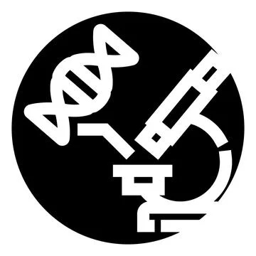 Dna helix and microscope research icon concept Stock Illustration