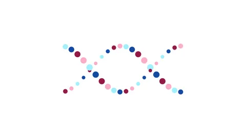 DNA helix animation dots abstract genetics symbol science loop Stock Footage 345483841